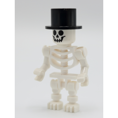 Skeleton with Standard Skull, Black Top Hat