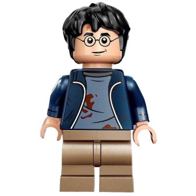 Harry Potter - Dark Blue Open Jacket with Tears and Blood Stains, Printed Arms, Dark Tan Medium Legs (76414)