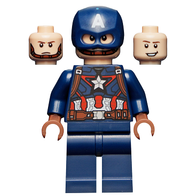 Captain America - Dark Blue Suit, Reddish Brown Hands, Helmet