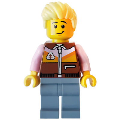 Camper - Male, Bright Light Yellow Hair, Reddish Brown Jacket, Sand Blue Legs