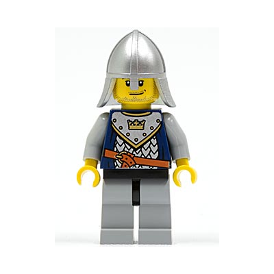 Fantasy Era - Crown Knight Scale Mail with Crown, Helmet with Neck Protector, Smirk and Stubble Beard