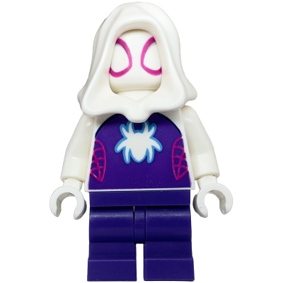 Ghost-Spider - Dark Purple Medium Legs, White Hood, White Spider Logo