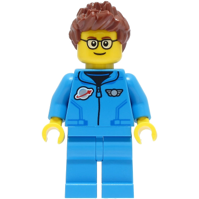 Lunar Research Astronaut - Male, Dark Azure Jumpsuit, Reddish Brown Spiked Hair, Glasses