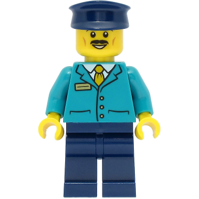 Train Driver - Male, Dark Turquoise Shirt, Dark Blue Legs and Hat
