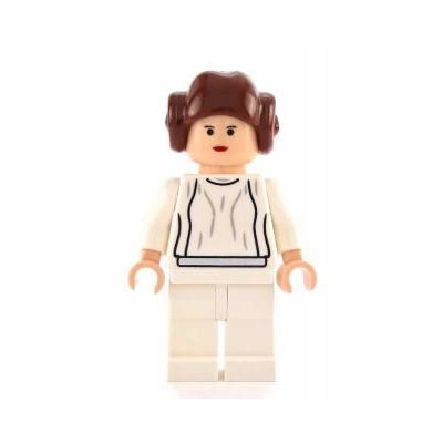 Princess Leia - Light Nougat, White Dress, Small Eyes, Smooth Hair