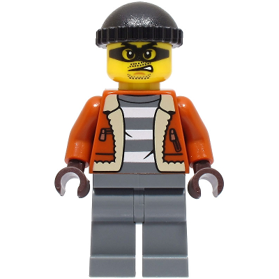 Produktbild Police - City Bandit Crook Male, Dark Orange Jacket, Dark Bluish Gray Legs, Black Knit Cap