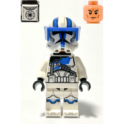 Clone Heavy Trooper, 501st Legion (Phase 2) - Nougat Head, White Arms, Blue Visor, Backpack