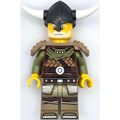 Produktbild Viking Chieftain - Male, Leather Armor, Dark Tan Legs with Tunic, Pearl Dark Gray Helmet, Shoulder Armor
