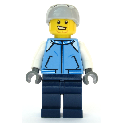 Snowboarder - Male, Medium Blue Jacket, Light Bluish Gray Sports Helmet