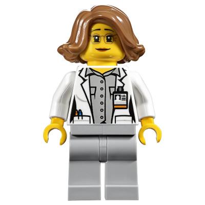 Scientist - White Torso, Labcoat, Light Bluish grey Legs, Medium Dark Flesh Hair