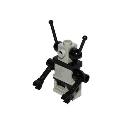 Classic Space Droid - Hinge Base, Light Gray with Black Arms and Antennae