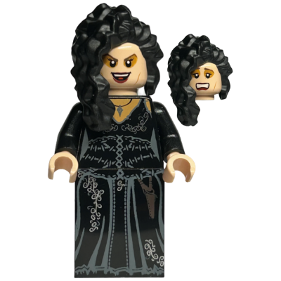 Bellatrix Lestrange - Printed Black Dress, Long Black Hair