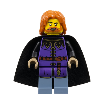 Queen's Tax Collector - Dark Purple Surcoat, Sand Blue Legs, Black Cape, Dark Orange Hair
