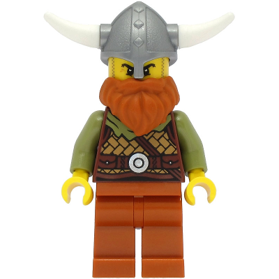 Produktbild Viking Warrior - Male, Medium Nougat Leather Armor, Dark Orange Beard and Legs, Flat Silver Helmet