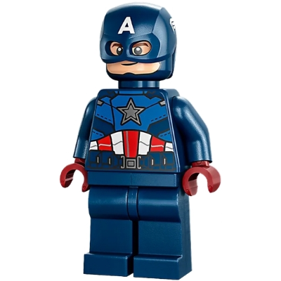 Captain America - Dark Blue Suit, Dark Blue Head, Dark Red Hands, Helmet