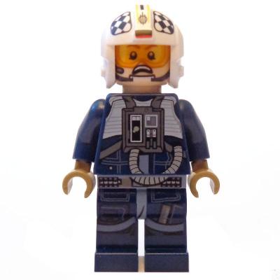 Rebel Pilot U-wing / Y-wing, Dark Blue Flight Suit, Black and White Checks on Helmet