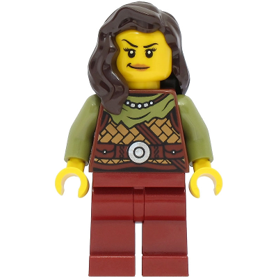 Viking Warrior - Female, Leather Armor, Dark Red Legs, Dark Brown Hair
