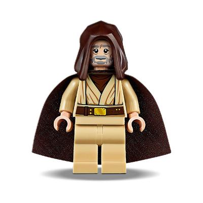 Obi-Wan Kenobi, Old, Tan Robes, Dark Brown Hood and Cape