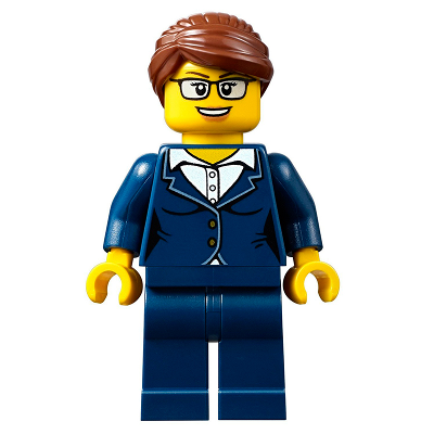 Businesswoman - Dark Blue Pants Suit, Glasses