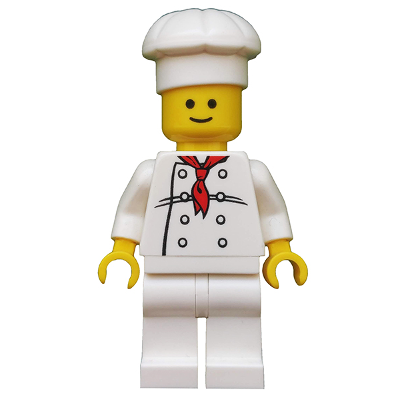 Produktbild Chef - White Torso with 8 Buttons, Black Wrinkles, NO Back Print, White Legs, Standard Grin