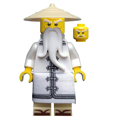 Produktbild Sensei Wu - The LEGO Ninjago Movie, White Robe, Zori Sandals, Raised Eyebrows