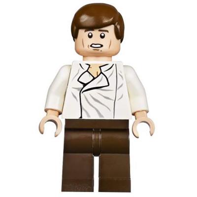 Han Solo, White Shirt, Reddish Brown Legs, Dual Sided Head Open Mouth / Closed Eyes