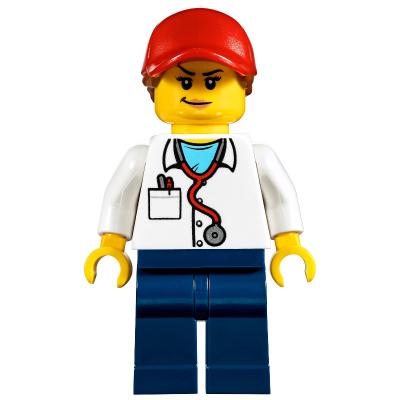 Physician - White Labcoat, Dark Blue Legs, Red Cap