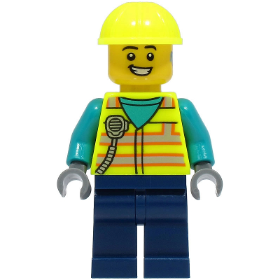 Produktbild Utility Truck Driver - Male, Neon Yellow Safety Vest and Helmet, Dark Blue Legs