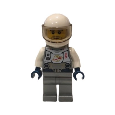 Astronaut - Male, Flat Silver Spacesuit with Harness and White Panel with Classic Space Logo, Stubble