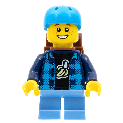 Produktbild Skateboarder - Boy, Banana Shirt, Dark Azure Helmet, Backpack, Medium Blue Short Legs