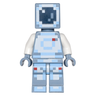 Minecraft Skin 4 - Pixelated, White and Bright Light Blue Spacesuit and Dark Blue Visor