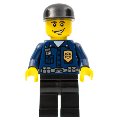 Produktbild Police - World City Patrolman, Dark Blue Shirt with Badge and Radio, Black Legs, Black Cap, Smile