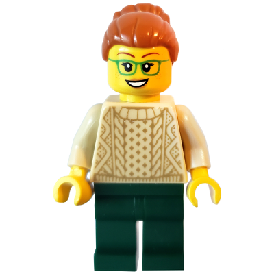 Camper - Female, Dark Orange Hair, Glasses, Tan Sweater, Dark Green Legs