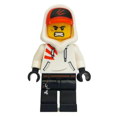Produktbild Jack Davids, White Hoodie with Hood and Red Cap, Angry / Smile