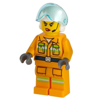 Produktbild Firewoman, Bright Light Orange Firesuit, White Helmet with Visor