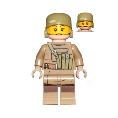 Resistance Trooper (Female) - Dark Tan Hoodie Jacket, Ammo Pouch, Helmet without Chin Guard