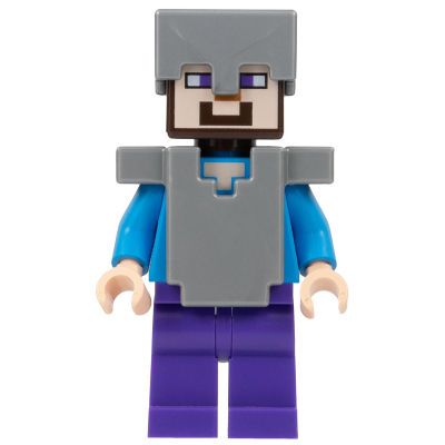 Steve - Dark Purple Legs, Flat Silver Helmet and Armor