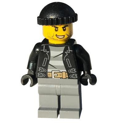 Produktbild Criminal, Open Black Jacket over Prison Shirt, Dark Bluish Grey Legs, Black Hat, Stubble