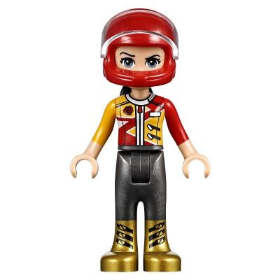 Vicky - Red/Yellow/Black Racing Suit, Red Helmet