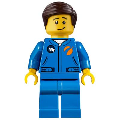 Astronaut - Blue Torso and Legs, Dark Brown Hair
