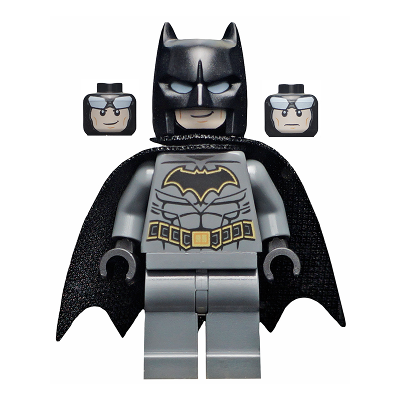 Batman - Dark Bluish Gray Suit with Gold Outline Belt and Crest, Mask and Cape (Type 3 Cowl, Spongy Cape)