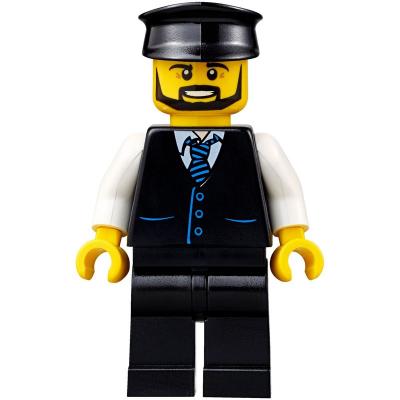 Man, Black Vest with Tie, Black Hat, Beard