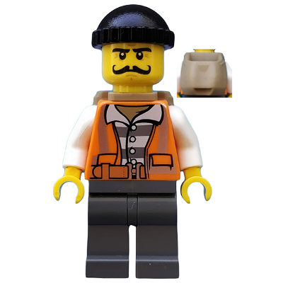 Produktbild Police - City Bandit Male with Orange Vest, Black Knit Cap, Moustache Curly Long