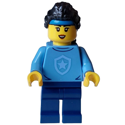 Produktbild Police - City Officer in Training Female, Medium Blue Shirt with Badge, Dark Blue Legs, Black Hair, Headband