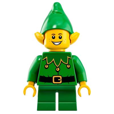 Elf - Bright Green Torso, Green legs, Bright Green Hat, Broad Smile