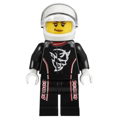 Race Driver, Black Torso, Black Legs, White Helmet. Demon