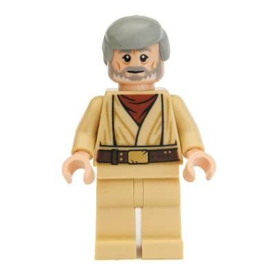 Obi-Wan Kenobi, Old, Tan Robes, Hair, White Pupils, White and Gray Beard