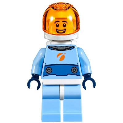 Astronaut - Bright Light Blue Torso and Legs, White Helmet, Trans Orange Visor