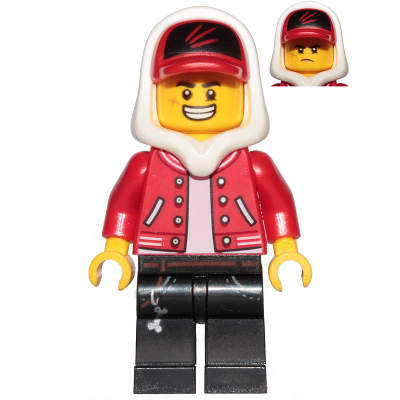 Jack Davids - Red Jacket with Cap and Hood (Large Smile / Grumpy)